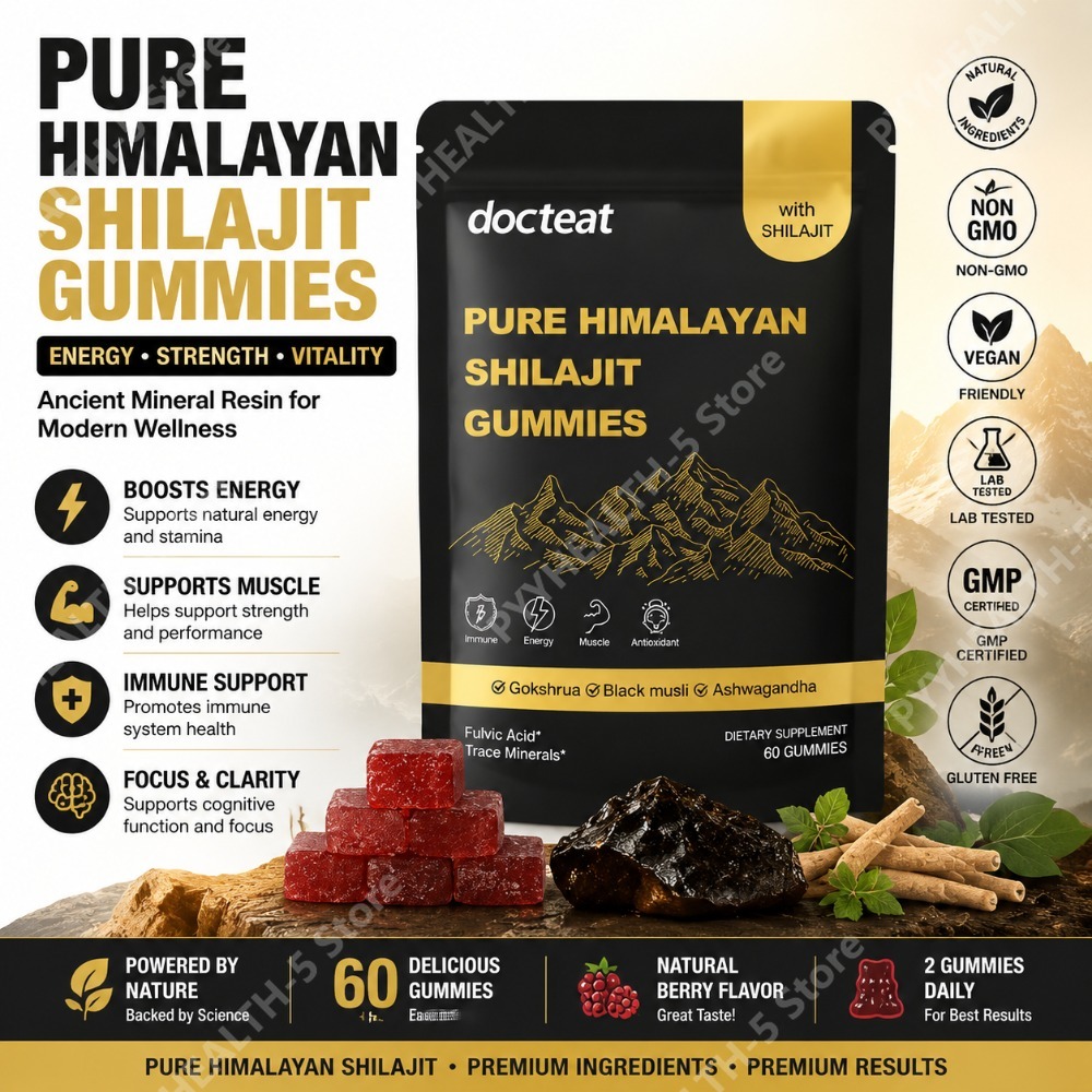 Herbal Wellness Supplement - Docteat Pure Himalayan Shilajit Gummies z