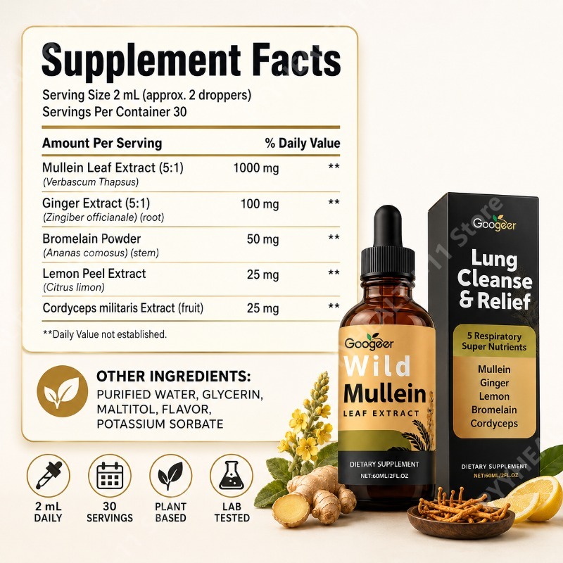 Mullein Liquid Drops Herbal Bl – Herbal Wellness Supplement recenzja i cena